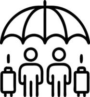 People with Umbrellas and Rainy Cityscape concept as A group of people with colorful umbrellas walking through a rainy cityscape set against a whimsical backgrou vector
