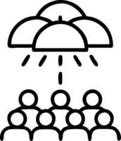 People with Umbrellas and Rainy Cityscape concept as A group of people with colorful umbrellas walking through a rainy cityscape set against a whimsical backgrou vector
