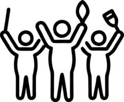 People with Watercolor Brushes and Business Documents concept as A group of people holding watercolor brushes and business documents set against a whimsical back vector
