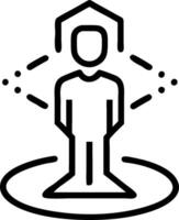 Person and a hologram symbolizing futuristic technology in double exposure with copy space. concept as A person fused with a hologram representing futuristic tec vector
