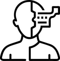 Person and a futuristic interface symbolizing next gen technology in double exposure with copy space. concept as A person fused with a futuristic interface repre vector