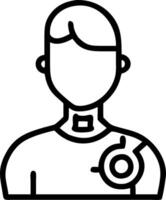 Person and a mechanical drawing symbolizing technical innovation in double exposure with copy space. concept as A person blended with a mechanical drawing repres vector