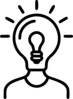 Person and a light bulb symbolizing innovation and eco friendly solutions in double exposure with copy space. concept as A person blended with a light bulb repre vector