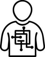 Person and an electrical circuit blueprint symbolizing electrical planning in double exposure with copy space. concept as A person blended with an electrical cir vector
