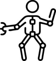Person and a mechanical drawing symbolizing technical innovation in double exposure with copy space. concept as A person blended with a mechanical drawing repres vector