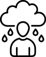 Person and a rain cloud symbolizing water cycle and sustainability in double exposure with copy space. concept as A person blended with a rain cloud representing vector