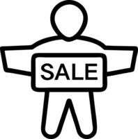 Person and a sale sign symbolizing marketing promotion in double exposure with copy space. concept as A person fused with a sale sign representing marketing prom vector