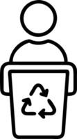 Person and a recycling bin symbolizing recycling and responsibility in double exposure with copy space. concept as A person fused with a recycling bin representi vector
