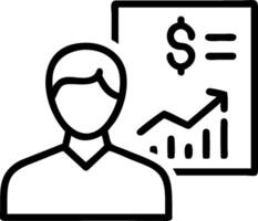 Persona with a line graph and a calculator symbolizing financial evaluation in double exposure with copy space. concept as A persona blended with a line graph an vector