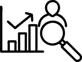 Persona with a bar graph and a magnifying glass symbolizing financial scrutiny in double exposure with copy space. concept as A persona blended with a bar graph vector