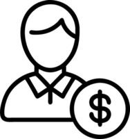 Persona with a financial report and a dollar sign symbolizing financial analysis in double exposure with copy space. concept as A persona blended with a financia vector