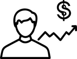 Persona with a stock ticker and a portfolio chart symbolizing investment monitoring in double exposure with copy space. concept as A persona blended with a stock vector