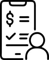 Person Checking Investment Portfolio concept as A person checking their investment portfolio on a mobile finance app set against a plain background with ample sp vector