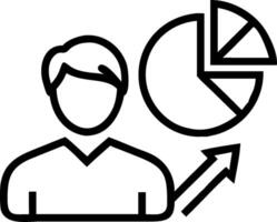 Persona with a growth arrow and a pie chart symbolizing financial performance in double exposure with copy space. concept as A persona blended with a growth arro vector