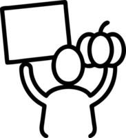 Person holding a Thanksgiving card and a pumpkin with copy space. concept as A person holding a Thanksgiving card and a pumpkin symbolizing the festive greetings vector