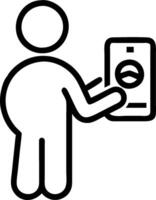 Person Holding Digital Currency on Phone concept as A person holding digital currency on their phone with a clean background providing space for text or design e vector
