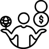 Person Holding Green Globe and Coins concept as A person holding a green globe and coins with a clean background offering space for text or graphics symbolizing vector