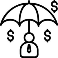 Person in Money Rain with Umbrella concept as A person in a rain of money holding an umbrella with a clean background offering space for text or graphics symboli vector