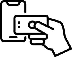 Person Paying with Digital Wallet concept as A person paying with a digital wallet on their smartphone with a plain background offering space for text or design vector