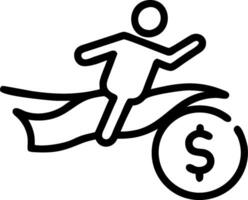 Person Riding on Flying Money concept as A person depicted riding on flying money set against a blank background with ample space for text or design elements sym vector