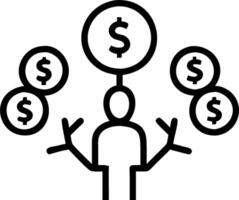 Person Surrounded by Money Clouds concept as A person surrounded by clouds of money with a plain background providing ample space for text or graphics symbolizin vector