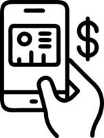 Person Using Finance App for Income Analysis concept as A person using a finance app for analyzing income on their smartphone with a clean background providing a vector