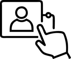 Person using a tablet and a digital collaboration interface symbolizing remote collaboration adoption in double exposure with copy space. concept as A person usi vector