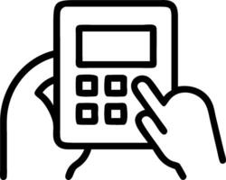 Person Using Loan Calculator on Tablet concept as A person using a loan calculator on their tablet with a clean background providing ample space for text or grap vector