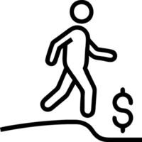 Person Walking on Money Path concept as A person walking on a path made of money with a clean background providing ample space for text or graphics symbolizing t vector