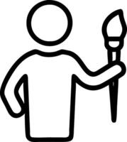 Person with Brush and Canvas for Art Service concept as A person holding a brush and canvas set against a clean background offering ample space for text or graph vector