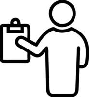 Person with Clipboard and Efficient Service Management concept as A person holding a clipboard providing efficient service management set against a clean backgro vector