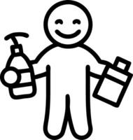 Person with coffee cup laptop and smartphone overlay symbolizing American work from home lifestyle in double exposure with copy space. concept as A person intert vector