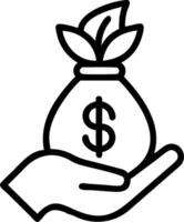 Person with Eco Friendly Money Bag concept as A person holding an eco friendly money bag set against a blank background providing space for text or design elemen vector