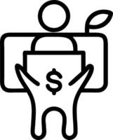 Person with Eco Friendly Money Bag concept as A person holding an eco friendly money bag set against a blank background providing space for text or design elemen vector