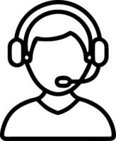Person with Headset and Excellent Customer Communication concept as A person wearing a headset and communicating with customers set against a blank background wi vector
