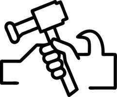 Person with Hammer and Nails for Construction Service concept as A person holding a hammer and nails set against a clean background offering space for text or gr vector