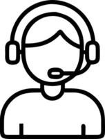Person with Headset and Excellent Customer Communication concept as A person wearing a headset and communicating with customers set against a blank background wi vector