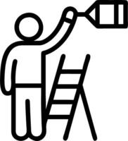 Person with Ladder and Paint Can for Home Painting Service concept as A person holding a ladder and paint can set against a clean background offering space for t vector