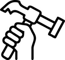 Person with Hammer and Nails for Construction Service concept as A person holding a hammer and nails set against a clean background offering space for text or gr vector