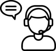 Person with Headset and Excellent Customer Communication concept as A person wearing a headset and communicating with customers set against a blank background wi vector