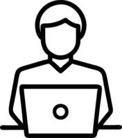Person with Laptops and Friendly Tech Support concept as A person providing tech support with a friendly attitude holding a laptop set against a blank background vector