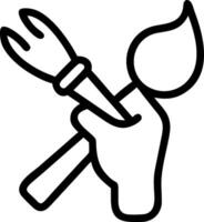 Person with Magic Brush and Floating Paints concept as A person holding a magic brush with floating paints set against a blank background offering space for text vector