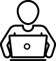 Person with Laptops and Friendly Tech Support concept as A person providing tech support with a friendly attitude holding a laptop set against a blank background vector