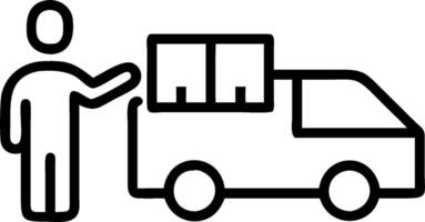 Person with Magic Delivery Van and Packages concept as A person standing next to a magic delivery van with floating packages set against a clean background offer vector