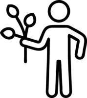 Person with Magic Garden Tools and Floating Plants concept as A person holding magic garden tools with floating plants set against a blank background offering sp vector