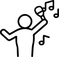 Person with Magic Microphone and Floating Music Notes concept as A person holding a magic microphone with floating music notes set against a blank background off vector