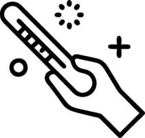 Person with Magic Thermometer and Floating Health Icons concept as A person holding a magic thermometer with floating health icons set against a blank background vector