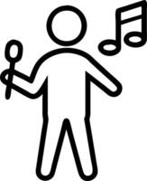 Person with Microphone and Music Sheet for Music Service concept as A person holding a microphone and music sheet set against a clean background offering space f vector