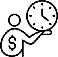 Person with Money Clock concept as A person holding a clock with money set against a blank background providing ample space for text or design elements symbolizi vector