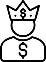 Person with Money Crown concept as A person wearing a crown made of money set against a clean background with ample space for text or design elements symbolizing vector